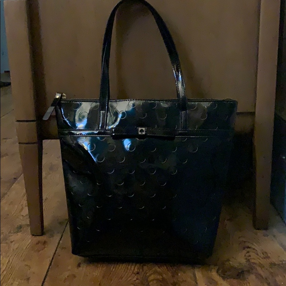 Kate Spade ♠️ Polka Dot Patent Leather Small Tote